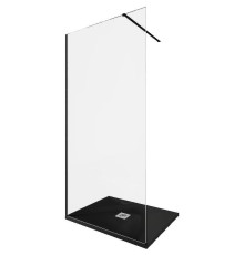 Душевая перегородка Allen Brau Infinity 1 100 3.21015.BBA профиль Черный браш стекло прозрачное