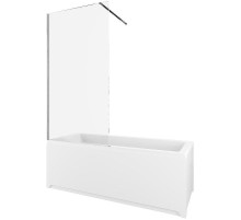 Шторка на ванну Allen Brau Infinity 3 80 3.21061.BA профиль Серебро браш стекло прозрачное