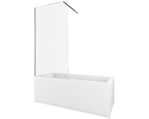 Шторка на ванну Allen Brau Infinity 3 80 3.21061.BA профиль Серебро браш стекло прозрачное