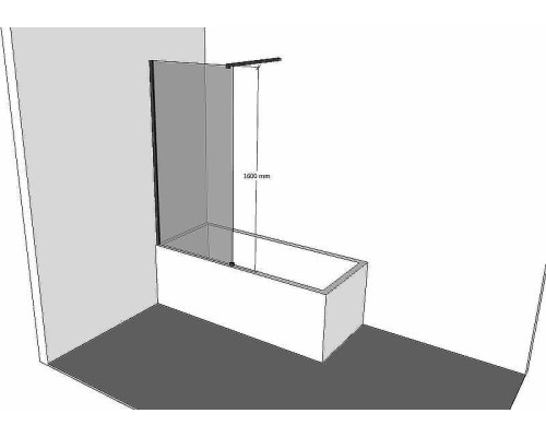 Шторка на ванну Allen Brau Infinity 3 80 3.21061.BA профиль Серебро браш стекло прозрачное
