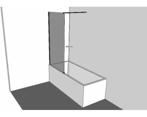 Шторка на ванну Allen Brau Infinity 3 80 3.21061.BA профиль Серебро браш стекло прозрачное