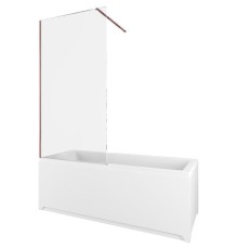 Шторка на ванну Allen Brau Infinity 3 80 3.21065.60 профиль Медь браш стекло прозрачное