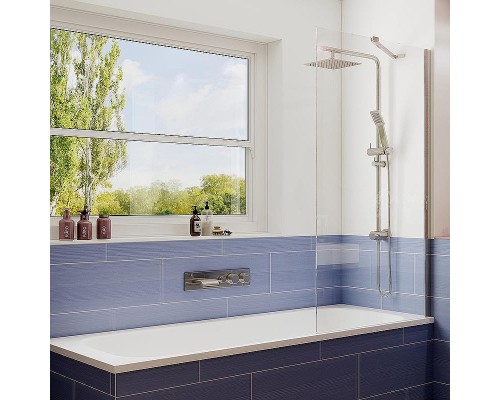 Шторка на ванну Ambassador Bath Screens 80х140 16041103 профиль Хром стекло CrystalPure