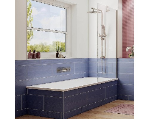 Шторка на ванну Ambassador Bath Screens 80х140 16041103 профиль Хром стекло CrystalPure