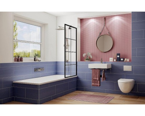 Шторка на ванну Ambassador Bath Screens 80х140 16041209 профиль Черный стекло прозрачное