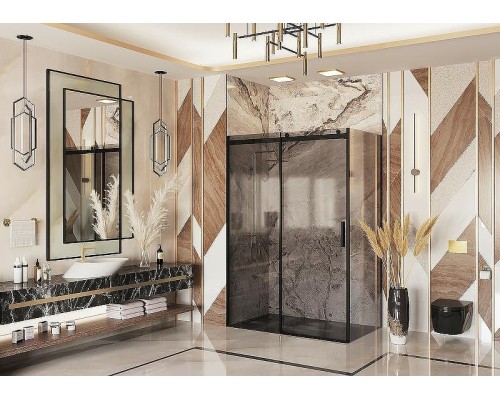 Душевой уголок Ambassador Benefit 150x100 19022204HBB-100HBB профиль Черный стекло тонированное