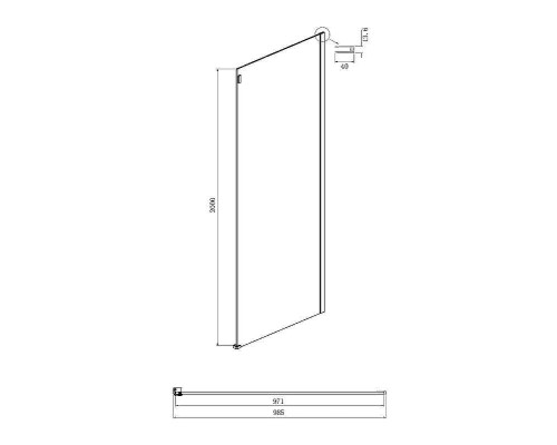 Душевой уголок Ambassador Benefit 150x100 19022204HBB-100HBB профиль Черный стекло тонированное