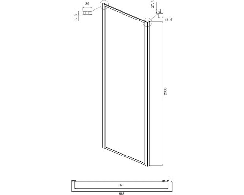 Душевая стенка Ambassador Forsa 100 100AB профиль Черный cтекло прозрачное