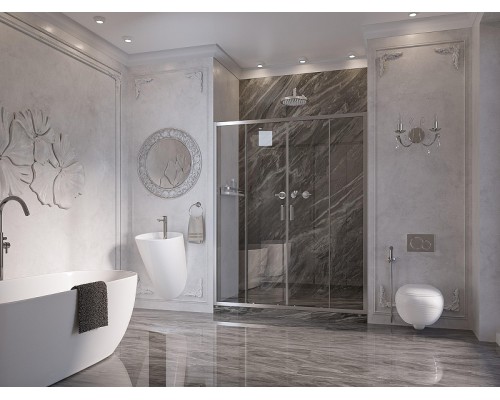 Душевая дверь Ambassador Forsa 150 17021110AX профиль Хром cтекло прозрачное