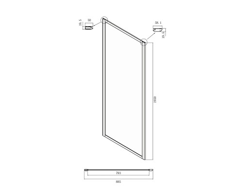 Душевая стенка Ambassador Forsa 90 90NX профиль Хром cтекло прозрачное