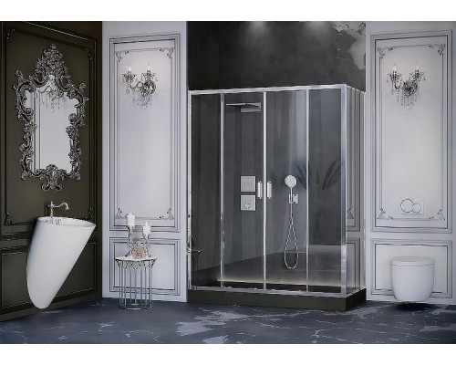 Душевой уголок Ambassador Forsa 160х80 17021111AX-80AX профиль Хром стекло прозрачное