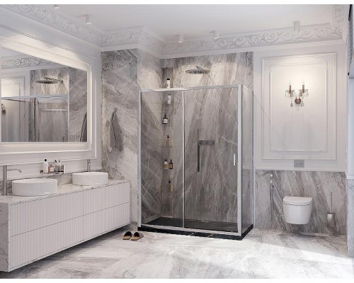 Душевой уголок Ambassador Forsa 160х80 17021122AX-80AX профиль Хром стекло прозрачное