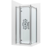 Душевой уголок Ambassador Royal 100x100 18015107-L профиль Хром стекло прозрачное с рисунком
