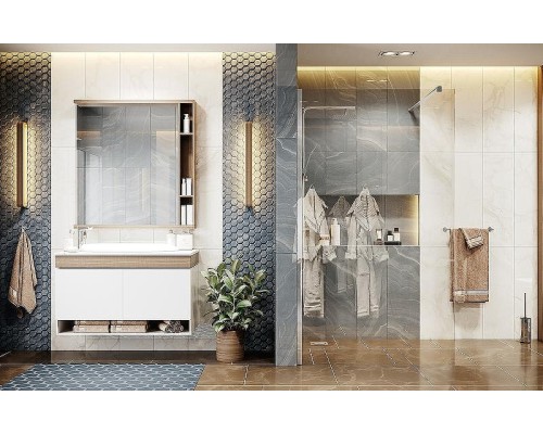 Душевая перегородка Ambassador Walk-in 100х200 15031102 профиль Хром стекло прозрачное