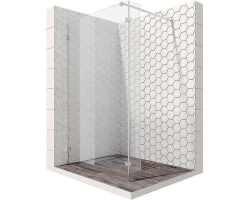 Душевая перегородка Ambassador Walk-in 90х200 15031105 профиль Хром стекло прозрачное