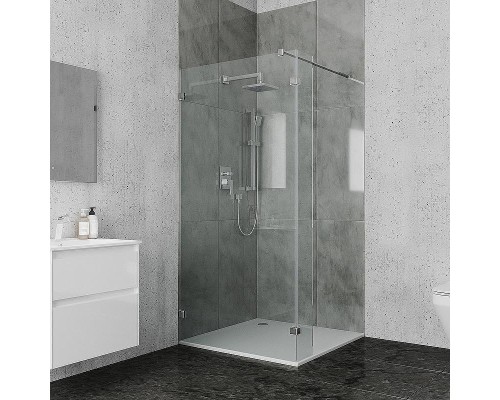 Душевая перегородка Ambassador Walk-in 90х200 15031105 профиль Хром стекло прозрачное