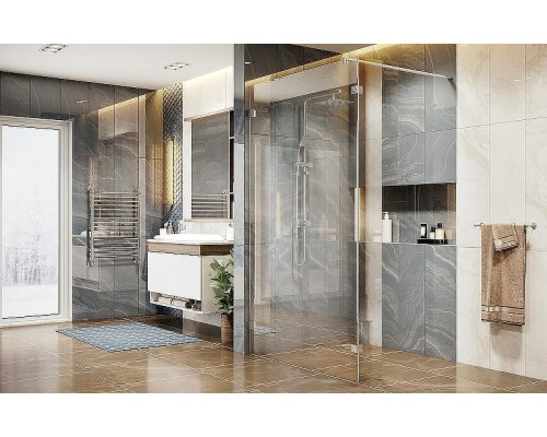 Душевая перегородка Ambassador Walk-in 90х200 15031105 профиль Хром стекло прозрачное