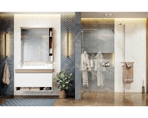 Душевая перегородка Ambassador Walk-in 90х200 15031105 профиль Хром стекло прозрачное