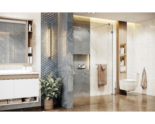 Душевая перегородка Ambassador Walk-in 90х200 15031105 профиль Хром стекло прозрачное