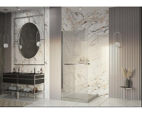 Душевая перегородка Ambassador Walk-in 100х200 15031135 профиль Хром стекло прозрачное