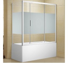 Шторка на ванну Aquanet Practic 155х70 292120 профиль Хром стекло прозрачное с шелкографией