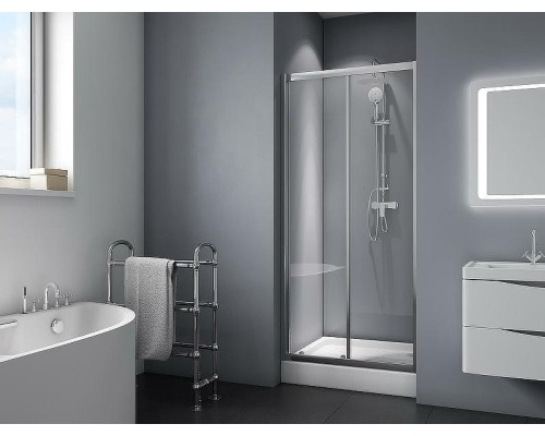Душевая дверь BelBagno Due 140 DUE-BF-1-140-C-Cr профиль Хром стекло прозрачное