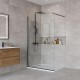 Душевая перегородка BelBagno Kraft 110 KRAFT-L-1-110-C-NERO профиль Черный матовый стекло прозрачное