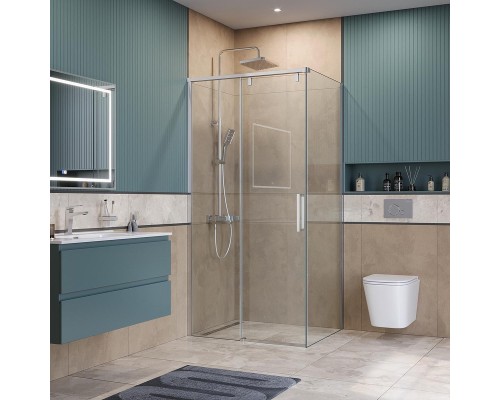 Душевой уголок BelBagno Soft Close-1 100x80 SOFT_CLOSE-1-AH-1-100/80-C-Cr профиль Хром стекло прозрачное