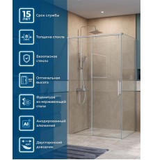 Душевой уголок BelBagno Soft Close-1 110x100 SOFT_CLOSE-1-AH-1-110/100-C-Cr профиль Хром стекло прозрачное