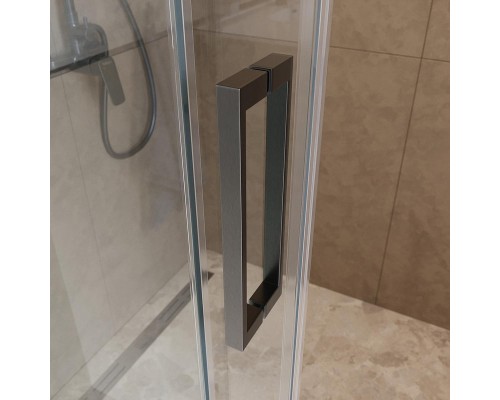 Душевой уголок BelBagno Soft Close-1 110x90 SOFT_CLOSE-1-AH-1-110/90-C-GM профиль Оружейная сталь стекло прозрачное