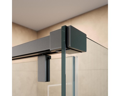 Душевой уголок BelBagno Soft Close-1 110x90 SOFT_CLOSE-1-AH-1-110/90-C-GM профиль Оружейная сталь стекло прозрачное