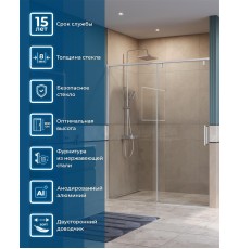 Душевая дверь BelBagno Soft Close-1 160 SOFT_CLOSE-1-BF-1-160-C-Cr профиль Хром стекло прозрачное