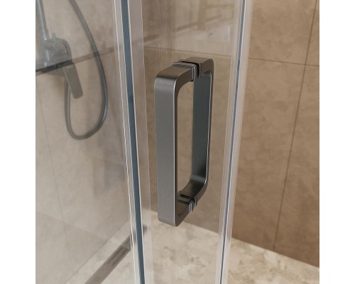 Душевая дверь BelBagno Soft Close-2 160 SOFT_CLOSE-2-BF-1-160-C-GM профиль Оружейная сталь стекло прозрачное