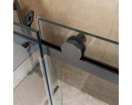 Душевая дверь BelBagno Soft Close-2 160 SOFT_CLOSE-2-BF-1-160-C-GM профиль Оружейная сталь стекло прозрачное