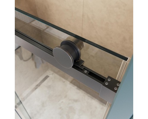 Душевая дверь BelBagno Soft Close-2 160 SOFT_CLOSE-2-BF-1-160-C-GM профиль Оружейная сталь стекло прозрачное