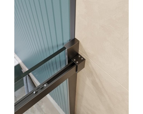 Душевая дверь BelBagno Soft Close-2 160 SOFT_CLOSE-2-BF-1-160-C-GM профиль Оружейная сталь стекло прозрачное