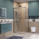 Душевой уголок BelBagno Soft Close-2 100x80 SOFT_CLOSE-2-AH-1-100/80-C-GM профиль Оружейная сталь стекло прозрачное