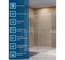 Душевой уголок BelBagno Soft Close-2 160x100 SOFT_CLOSE-2-AH-1-160/100-C-Cr профиль Хром стекло прозрачное