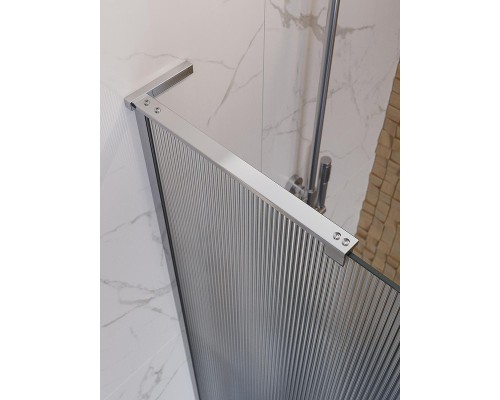 Душевая перегородка BelBagno Uno 100 UNO-L-1-TB-100-FL-Cr профиль Хром стекло рифленое