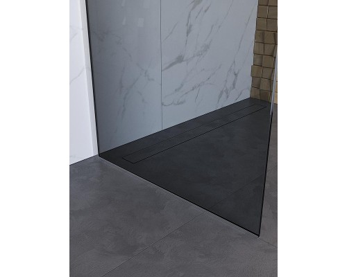 Душевая перегородка BelBagno Uno 100 UNO-L-1-TB-100-GR-Cr профиль Хром стекло тонированное