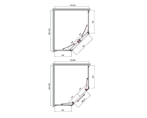 Душевой уголок BelBagno Uno 100х80 UNO-195-PH-2-100/80-C-Cr профиль Хром стекло прозрачное