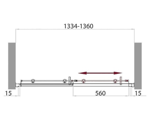 Душевая дверь BelBagno Uno 135 UNO-BF-1-135-C-Cr профиль Хром стекло прозрачное