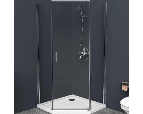 Душевой уголок BelBagno Uno 100х100 UNO-195-P-1-100-C-Cr профиль Хром стекло прозрачное