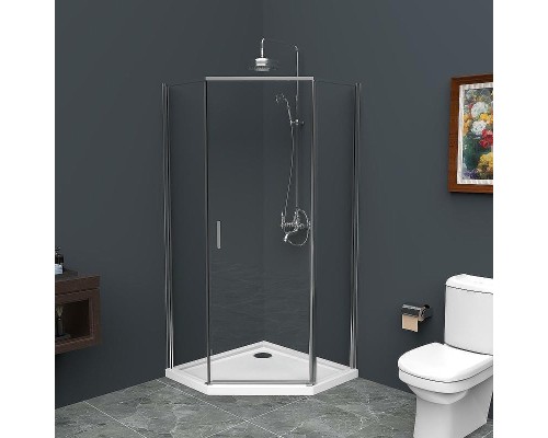 Душевой уголок BelBagno Uno 100х100 UNO-195-P-1-100-C-Cr профиль Хром стекло прозрачное