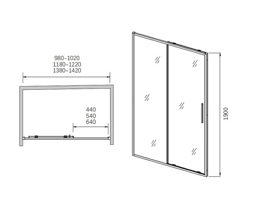 Душевая дверь CeramaLux 120 CL907-120 профиль цвет Хром стекло прозрачное