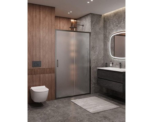 Душевая дверь Cezares Molveno 120 MOLVENO-BF-1-120-P-GM профиль Оружейная сталь стекло рифленое