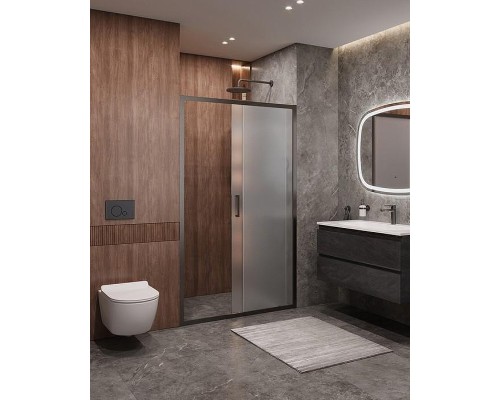 Душевая дверь Cezares Molveno 120 MOLVENO-BF-1-120-P-GM профиль Оружейная сталь стекло рифленое