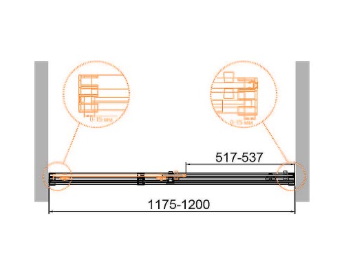 Душевая дверь Cezares Duet Soft-M 120 DUET SOFT-M-BF-1-120-C-Cr профиль Хром стекло прозрачное