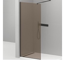 Душевая перегородка Cezares Liberta 100 LIBERTA-L-1-100-BR-NERO профиль Черный матовый стекло бронзовое