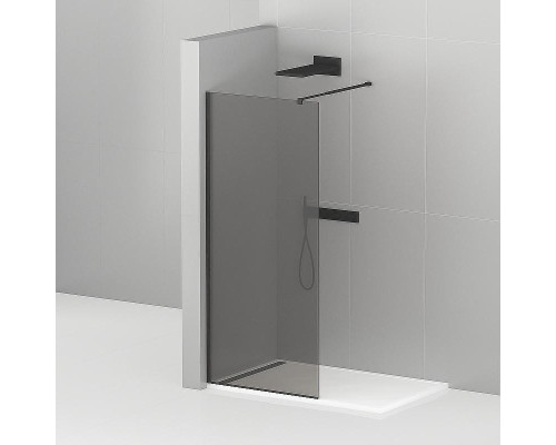 Душевая перегородка Cezares Liberta 100 LIBERTA-L-1-100-GR-NERO профиль Черный матовый стекло серое